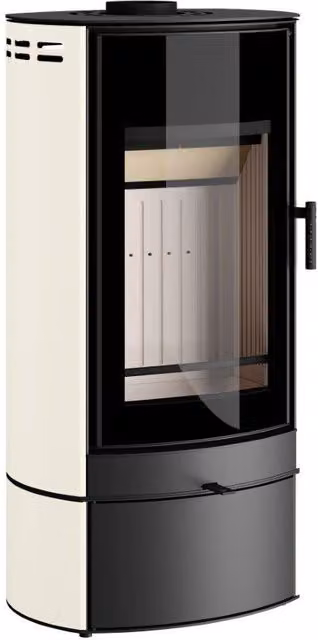 Estufa de leña Hajduk de cerámica blanca de pie An/P/Al: 122,1 x 60 x 45 cm