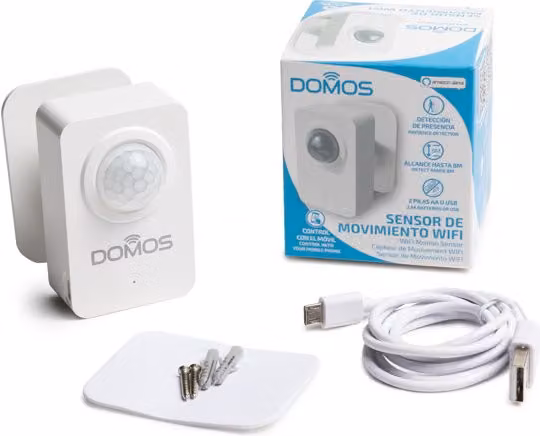 Sensor de movimiento infrarrojo WiFi Domos blanco con detección de hasta 10m y ángulo de 130º