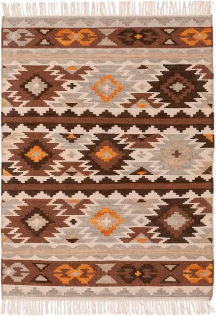 Alfombra Kelim Benuta Zohra multicolor de estilo étnico, tejida a mano en lana y algodón, An x P: 200 x 300 cm