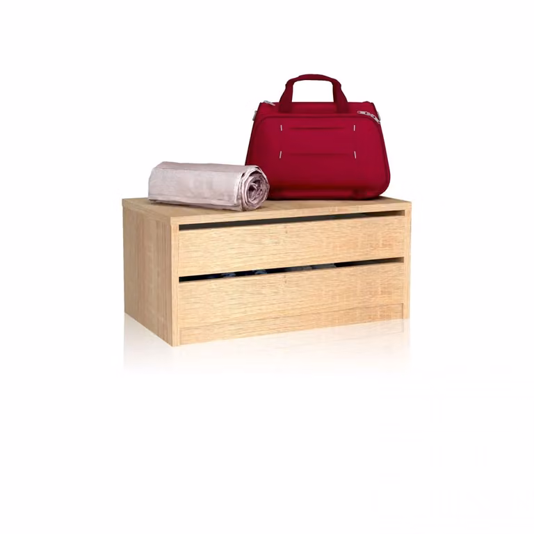Cajonera auxiliar de 2 cajones Uniq en color beige con acabado mate