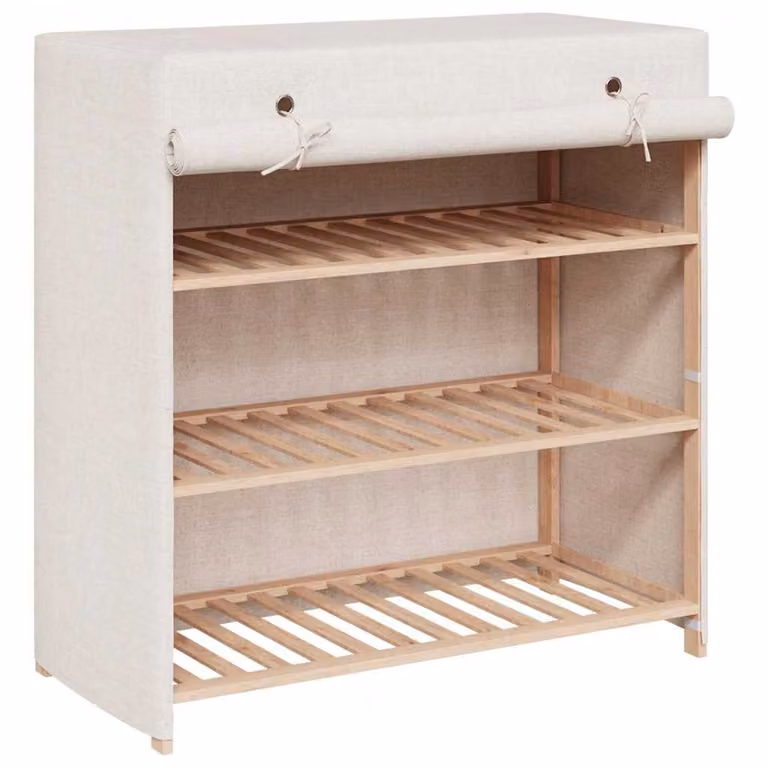 Zapatero vidaXL de madera con estantes y puertas en color blanco An/P/Al: 79 x 40 x 80 cm