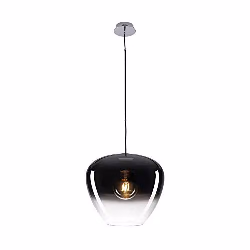 Luminaria de suspensión SLV Pantilo Convex en cromo y gris con acabado de vidrio y metal para salón o comedor