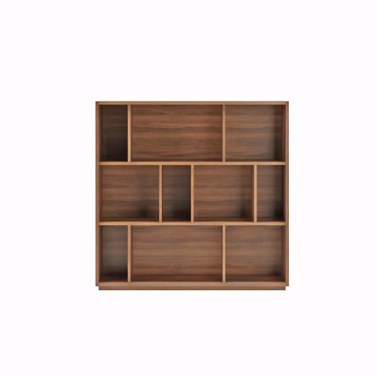 Estantería librería Herdasa colección Nack con 3 niveles en melamina color marrón mate An/P/Al: 117 x 32 x 119 cm
