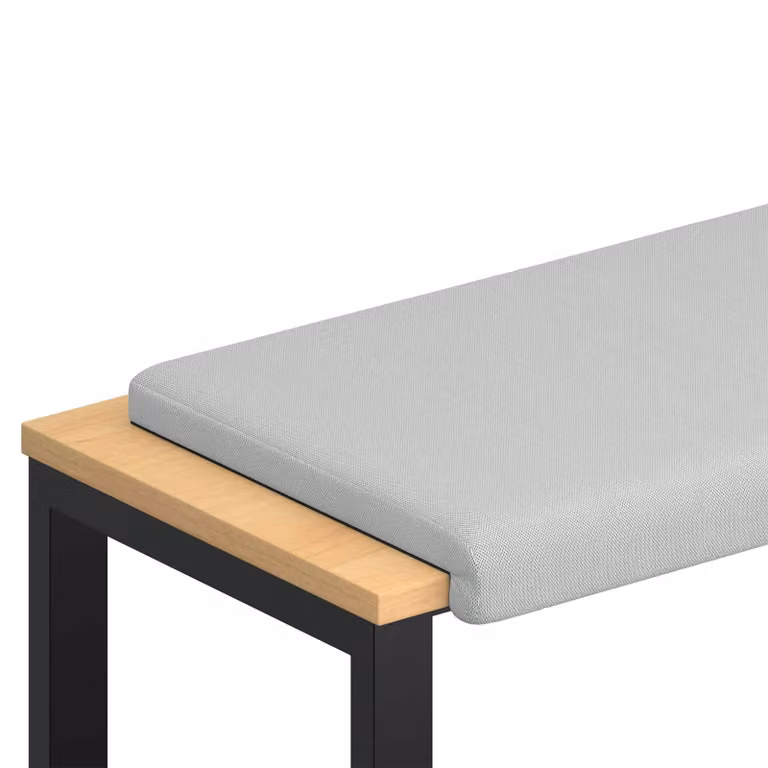 Cojín de banco rectangular vidaXL en terciopelo gris con base antideslizante y relleno de espuma