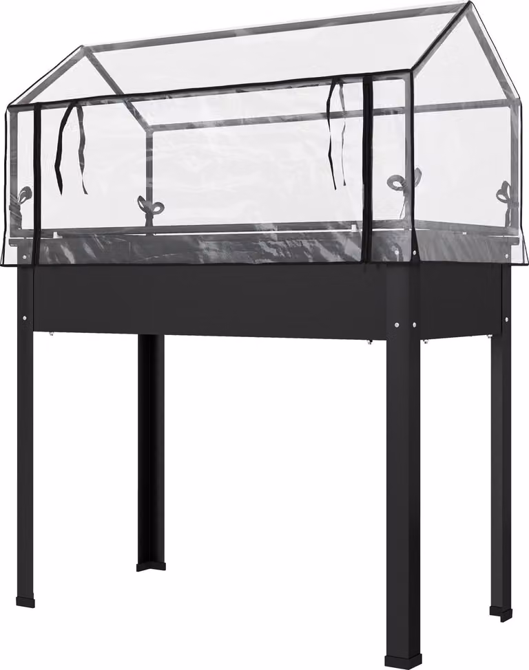 Cama elevada con cubierta para invernadero Northio en color negro, An/P/Al: 100 x 48 x 124 cm