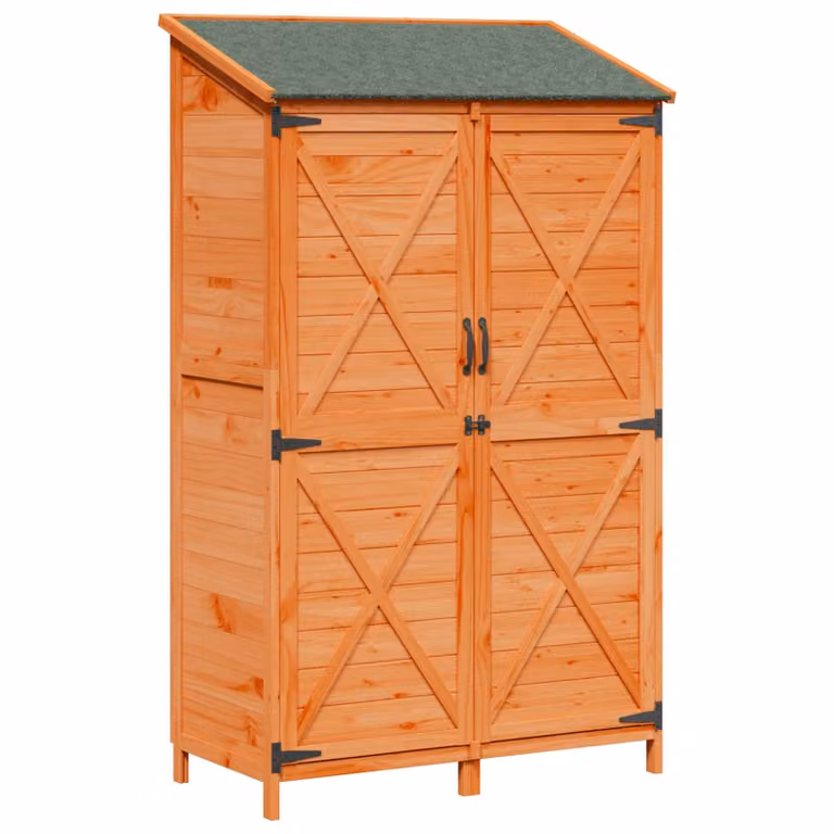 Cobertizo de Jardín vidaXL Marrón de Madera con Ventilación Lateral An/P/Al: 106 x 56 x 176,5 cm