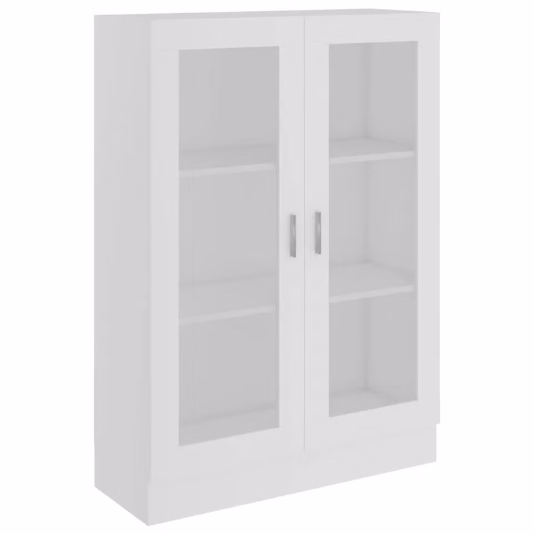 Vitrina de madera y cristal vidaXL con puertas de cristal en color blanco, An/P/Al: 82,5 x 30,5 x 115 cm