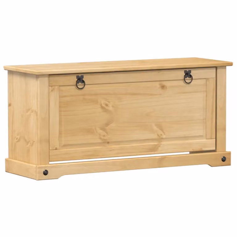 Zapatero Corona de madera de pino de vidaXL, color marrón, estilo rústico, An/P/Al: 99 x 32 x 47 cm