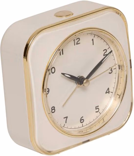 Despertador analógico retro Tudy de Atmosphera en color blanco, An/P/Al: 10 x 10 x 1 cm