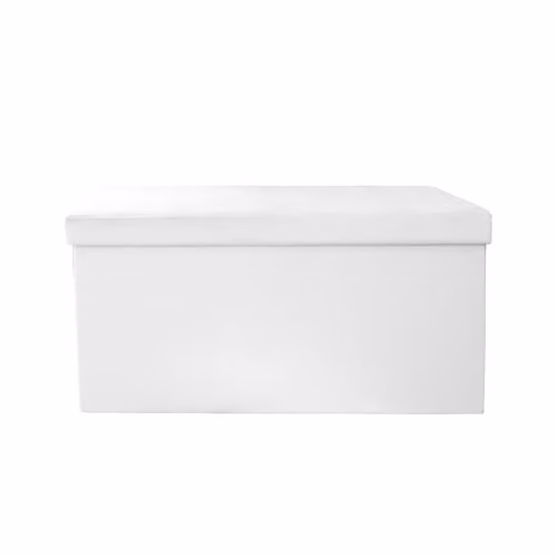 Baúl Banco Plegable de Polipiel THE HOME DECO FACTORY Blanco An/P/Al: 37,5 x 37,5 x 76,5 cm