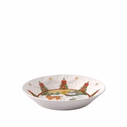 Cuenco pequeño de porcelana Villeroy & Boch Toy's Fantasy multicolor con motivos de muñeco de nieve y animales para servir
