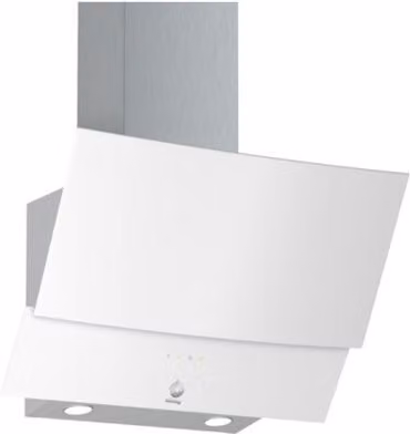 Campana decorativa de pared Balay 3BC565GB en color blanco con acabado en cristal, An/P/Al: 60 x 54,8 x 108 cm