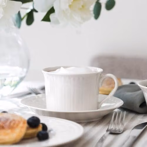 Plato para taza Villeroy & Boch Cellini de porcelana blanca, Diámetro: 15 cm