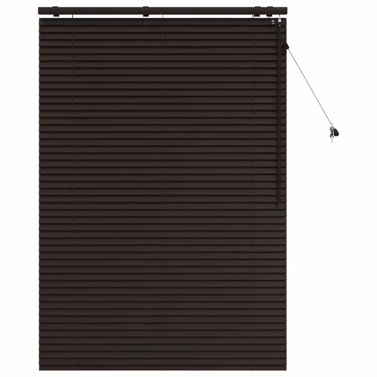 Persiana veneciana de madera vidaXL en marrón oscuro, An/Al: 115 x 160 cm, láminas de 35 mm