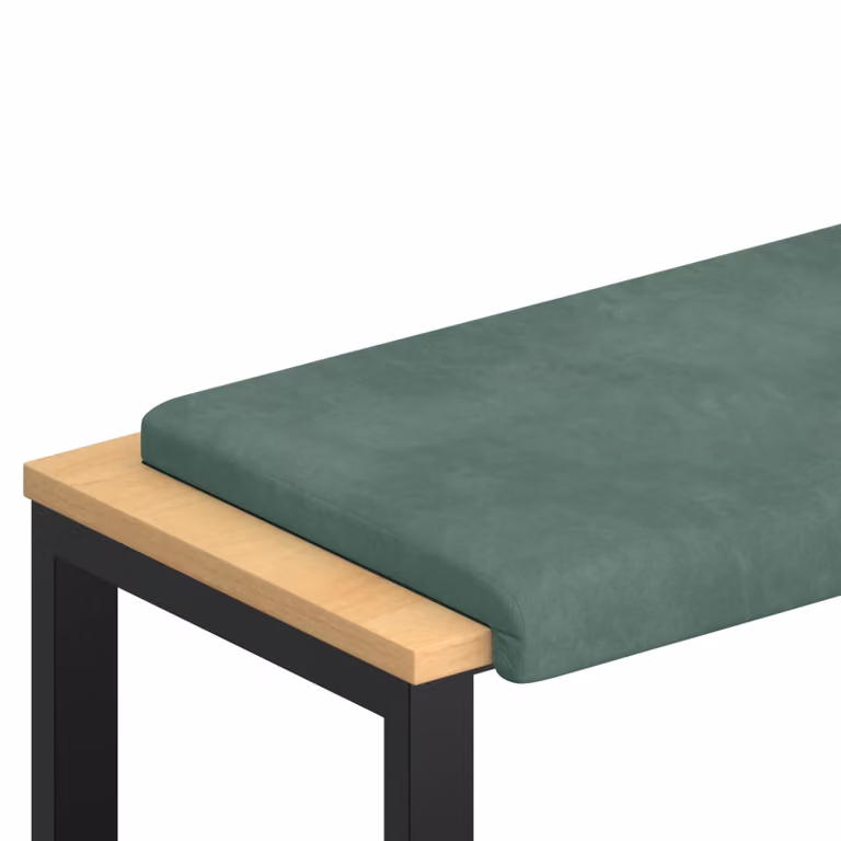 Cojín de banco rectangular de terciopelo verde mar vidaXL con profundidad de 35 cm
