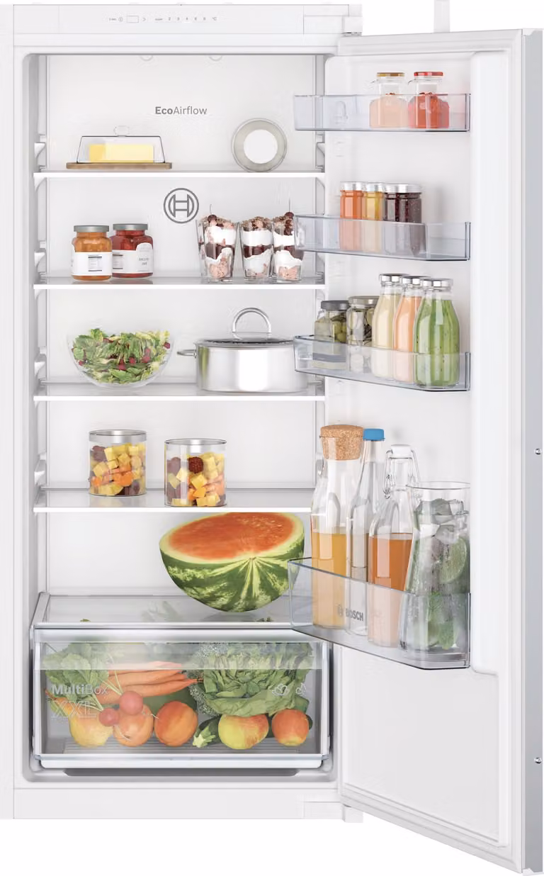 Refrigerador integrado Bosch KIR 41 NSE 0 EB color blanco, capacidad de 204 litros, clase energética E, Altura: 122 cm