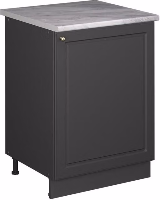 Mueble bajo para fregadero Vicco Fame-Line en color antracita y oro con estilo Landhaus, An: 60 cm, Al: 82 cm, P: 25,8 cm