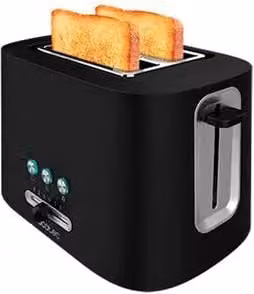 Tostadora Cecotec Toast&Taste 9000 Double de 980 W en color negro y plata