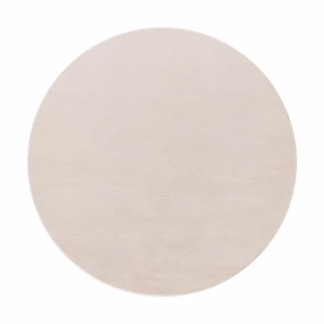 Alfombra redonda Solina color beige de 80 cm de diámetro para salón o dormitorio