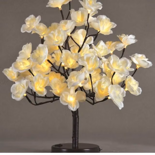 Lámpara de sobremesa F-BRIGHT con 48 luces LED de color blanco cálido y acabado en blanco