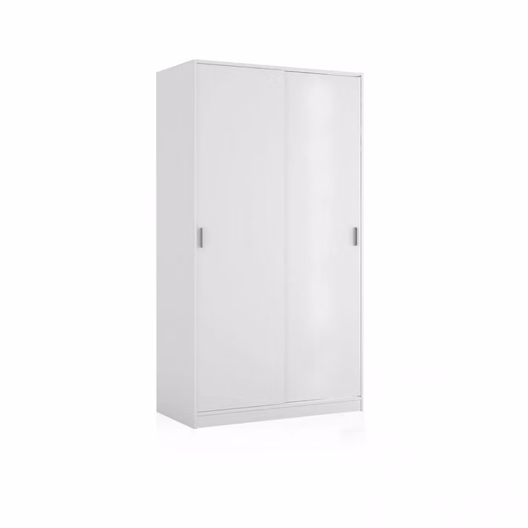 Armario de puertas correderas Lenor de DUEHOME en blanco y marrón con gran capacidad de almacenamiento An/P/Al: 100 x 50 x 200 cm