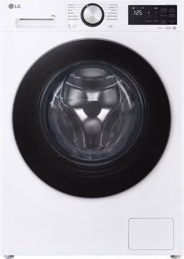Lavadora de carga frontal LG F2X50S8TLC de 8 kg, 1200 rpm, color blanco con tecnología AI Direct Drive y WiFi