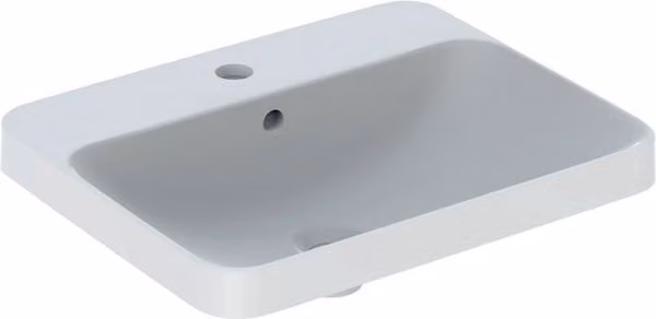 Lavabo de empotrar Geberit Variform rectangular de cerámica blanca con rebosadero An/P: 55 x 45 cm