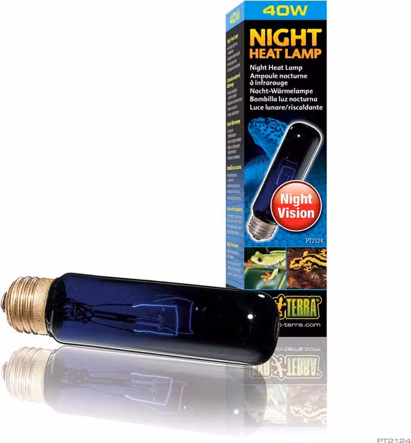 Bombilla de calor nocturna incandescente Exo Terra de color azul