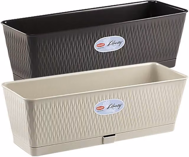 Jardinera rectangular Liberty de Stefanplast en color gris