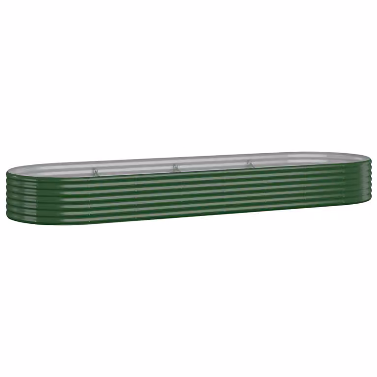 Jardinera arriate Syfax de acero galvanizado color verde, An/P/Al: 322 x 100 x 36 cm