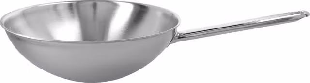 Wok de fondo plano Demeyere Apollo de 26 cm en acero inoxidable color plata