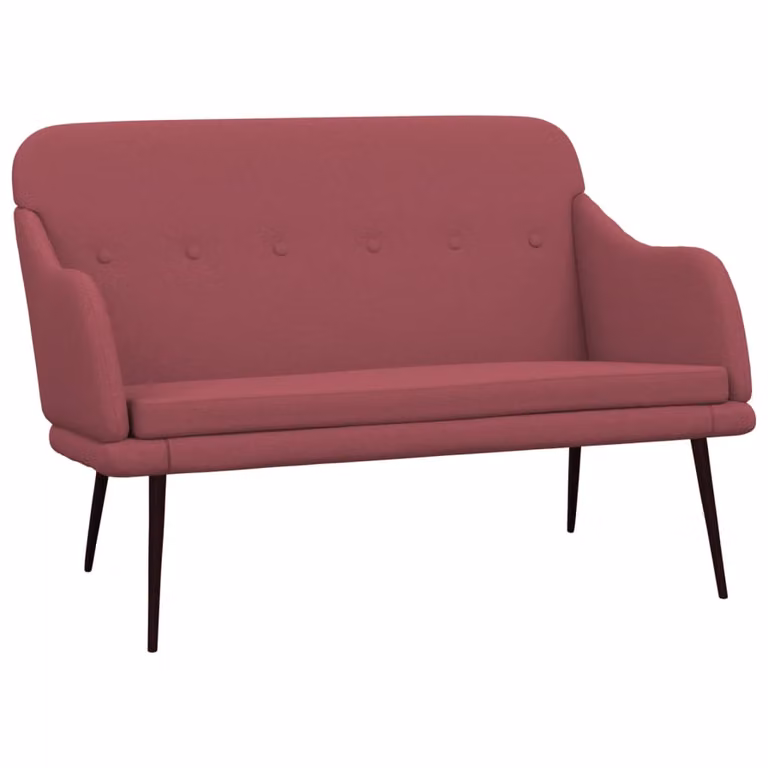 vidaXL Banco de tela rojo con reposabrazos An/P/Al: 110 x 76 x 80 cm