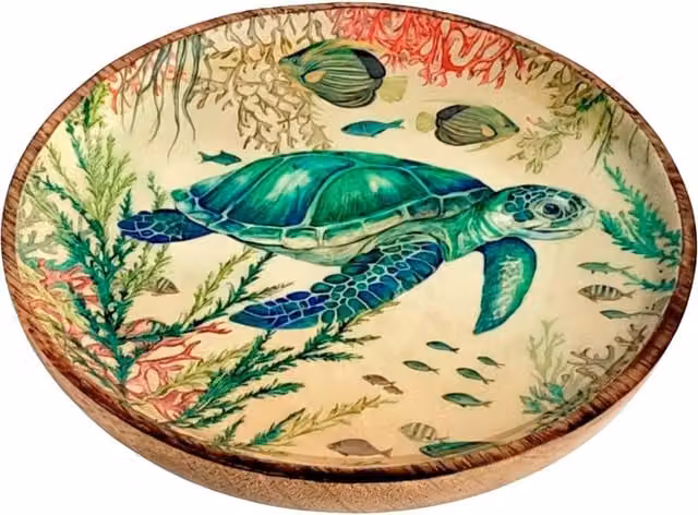 Plato de servir Tortuga Signes Grimalt en color beige, An/P/Al: 16 x 16 x 2 cm