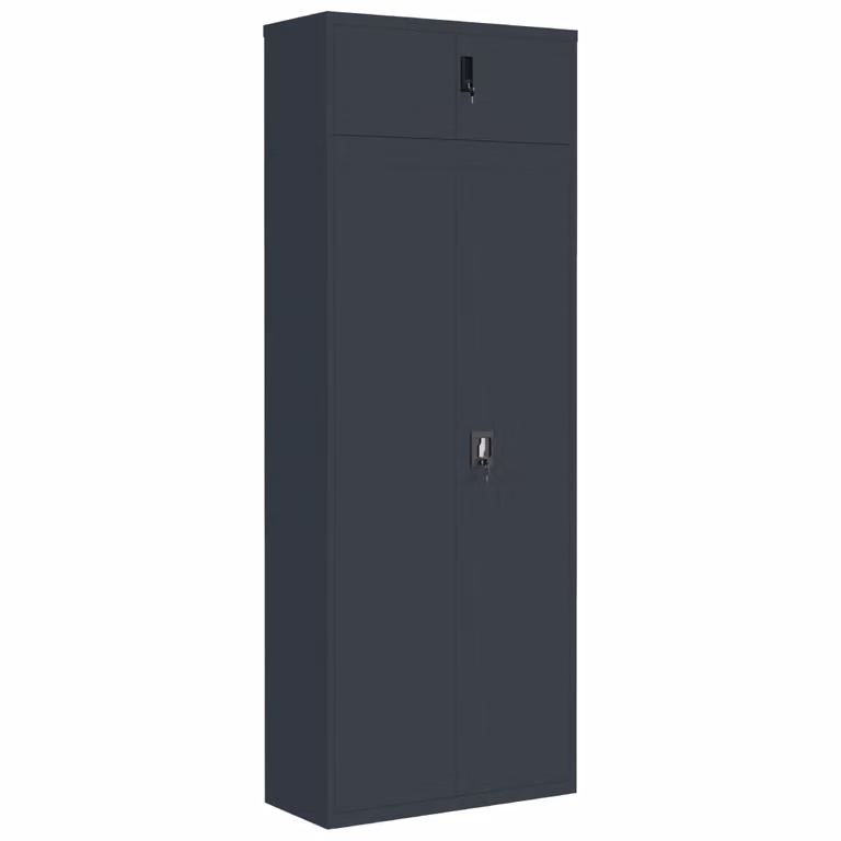 Armario archivador de acero vidaXL en gris antracita mate con estantes ajustables y cerradura, An: 90 cm, P: 40 cm, Al: 240 cm