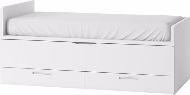 Cama nido Mio de El Corte Inglés con 2 cajones y costado izquierdo alto en color blanco