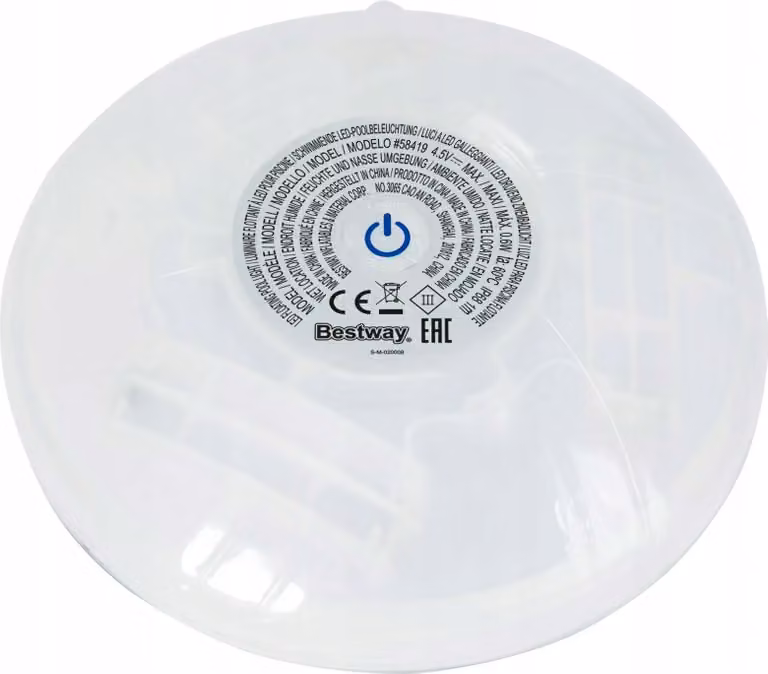 Luz solar flotante LED Bestway para piscina en color blanco y multicolor con efecto RGB y protección IP68