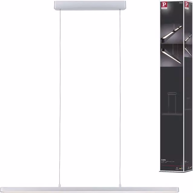 Lámpara colgante LED Paulmann Lento en cromo mate con luz blanca cálida de 2700 K, 42 W y 1800 lm, regulable