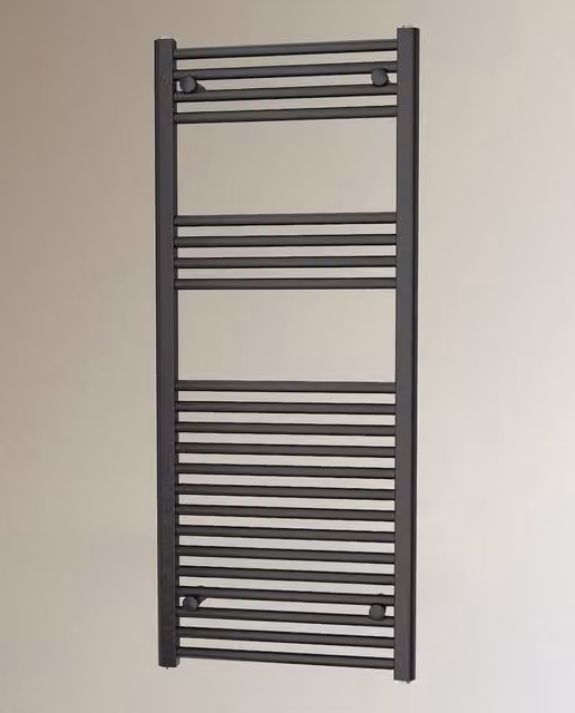 Toallero de agua caliente Victoria Roca en acero inoxidable negro, An/P/Al: 120 x 50 x 50 cm