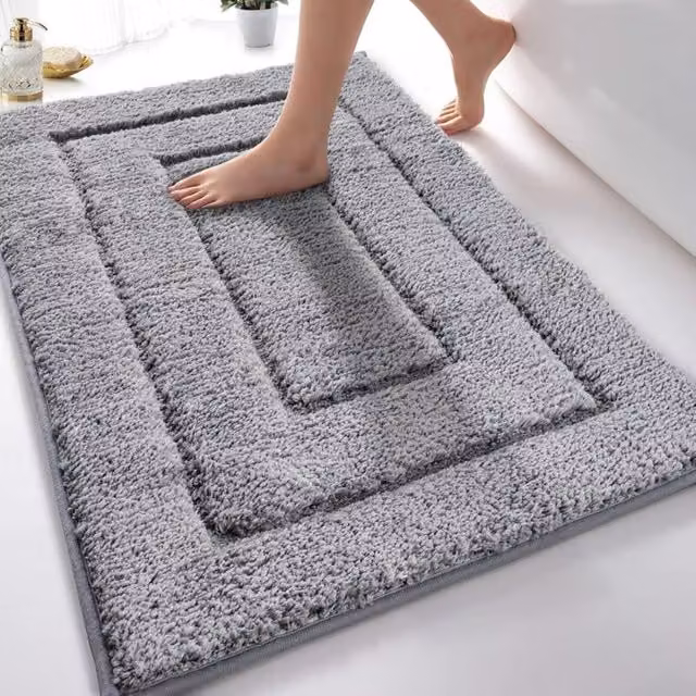 Alfombra de baño de microfibra antideslizante ODIPIE, gris, An/P: 70 x 120 cm