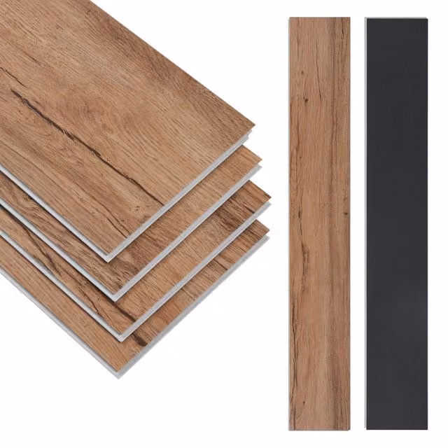 Suelo de vinilo SPC NEU.HOLZ Okapirg Roble Nórdico con sistema de click, resistente al agua y antideslizante, An: 18 cm, Al: 122 cm, Grosor: 0,5 cm