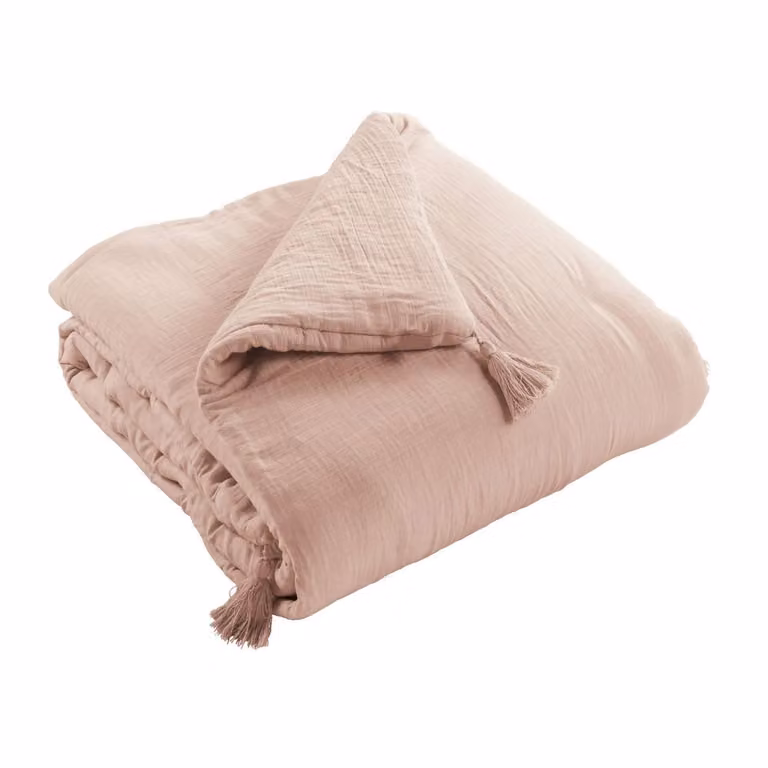 Edredón de algodón liso rosa Housse De Rêve An/P: 150 x 150 cm