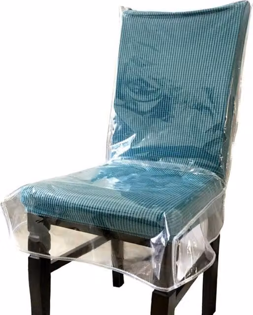 Funda impermeable de PVC transparente para silla de comedor con respaldo LIIYIELA