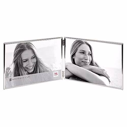 Marco de fotos doble Chloe de Walther Design en color plata para dos fotos de 9 x 13 cm