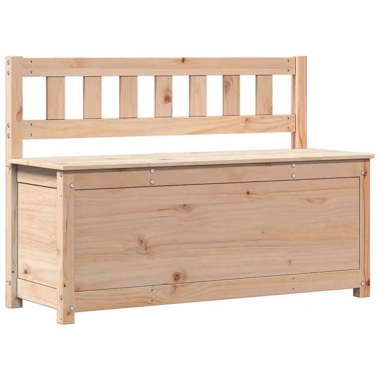 Banco de madera de pino maciza vidaXL estilo rústico en color marrón y beige An/P/Al: 110 x 41 x 76,5 cm