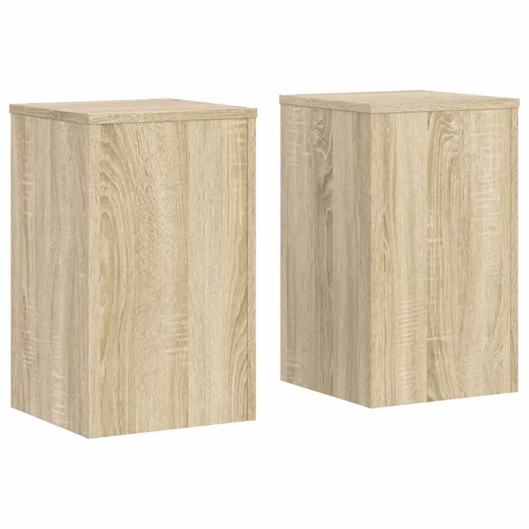 Set de 2 soportes para plantas vidaXL de madera en color roble Sonoma, An/P/Al: 30 x 30 x 50 cm