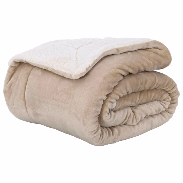 Manta de lana vidaXL color beige de 130 x 150 cm