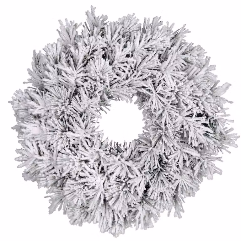 Corona decorativa colgante Dinsmore verde y blanca para Navidad, An/P/Al: 60 x 10 x 60 cm