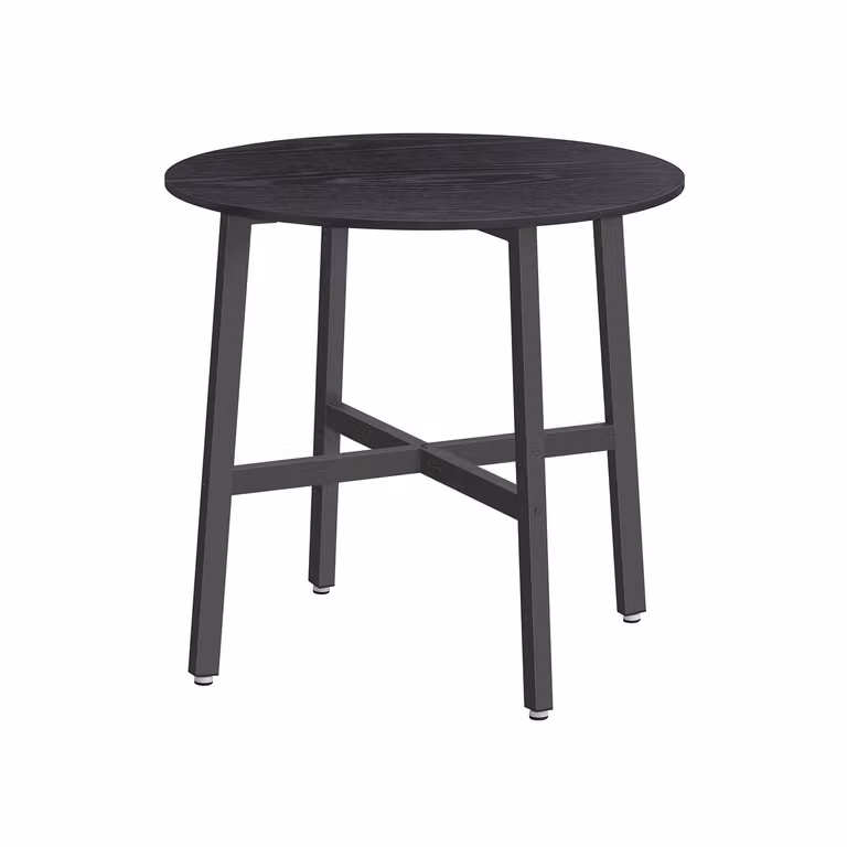 Mesa de comedor moderna VASAGLE en color negro y ébano, diseño cuadrado con cuatro patas, An/P/Al: 80 x 75 cm