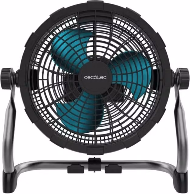Ventilador de suelo Cecotec Proindustry portátil de metal con 3 aspas y 9 velocidades en color negro ø24,5 cm