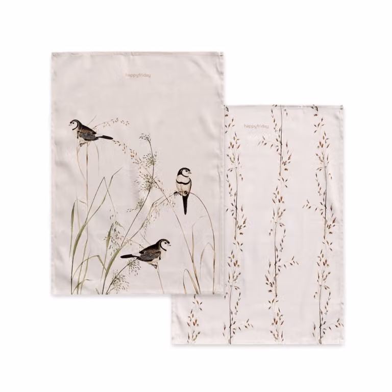 Pack de 2 paños de cocina Happyfriday con diseño floral multicolor de algodón, 70 x 50 cm